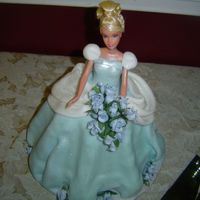 Cinderella I used a Cinderella Barbie. I used fondant icing to create the dress. I dusted it with pearl dust to make it shiny and sprinkled it with...