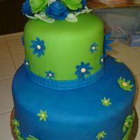 Bridal Shower Cake Whew! My first attempt with gum paste roses. I am proud of it. This was for my girlfriend's bridal shower. I used her wedding colors....