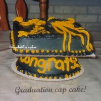 Graduation Cap Cake This was my DH graduation cake. The bottom was made from a small metal mixing bowl & the mortar was an 8in square cake. I saw it in a...