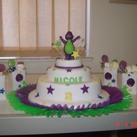 Barney Cake With Bags 