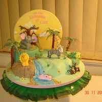 Jungle Christening Cake 