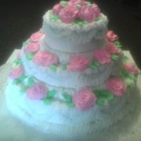 Practice Cake all butter cream decorations with coconut/pineapple/creamcheese filling 1st wedding cake i have ever done tfl