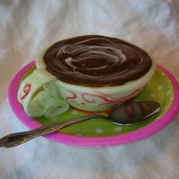 "coffee Cake" This is a mini cake I made for fun, my version of a "coffee cake." The "coffee" is melted dark and white chocolate, the...