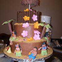 Hawaiin Luau Iced buttercream, fondant accents