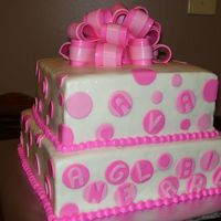 Polka Dot Birthday Fondant dots and bow
