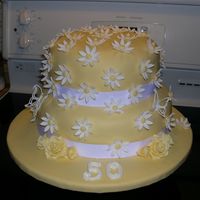 50Th Birthday Cake Made this cake for my sister's 50th birthday party last night. 8" yellow cake and 10" carrot cake iced with buttercream and...