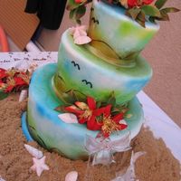 Summer Wedding fondant and airbrushing