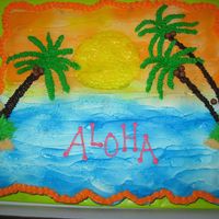 Hawaiian Luau This cake was done last minute. The work "laua" is not spelled wrong-it is an inside joke!! It is 44 cupcakes 22 chocolate and 2...