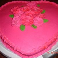 Valentines Heart Cake Buttercream cake with buttercream roses.