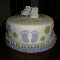 Baby Shower Button Cake Another version of the baby shower cake with converse shoes in lieu of the baby booties.
