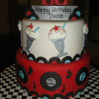 Oldies/music - 60Th Birthday Cake Cake inspired by design done by JennerRed01 and others on cake central!