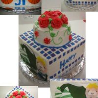 Sweet Sixteen Cake My friend enjoys Basketball and South Park, and her favorite colors are blue purple and pink, so I out it all together into one cake!