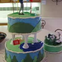 Golf Themed Birthday Cake Golf Cake I made for my Grandpa's 70th Birthday!