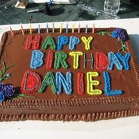 23Rd Birthday My cousin turned 23 last week. i made him a black & white chocolate buttercream sheet cake. The birthday message was printed with gray...