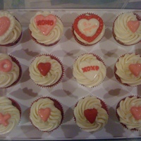 Valentines Day Cupcakes decorated with candy melts for vday.