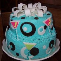 21St Birthday!!!!! This cake was made with Buttercream and fondant cut outs.Thanks for viewing my cake!!! Noni ;)