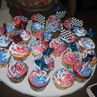 Birthday Cupcakes I forget who posted it, but one cc-er gave a great tip on wrapping frosting in a saran wrap tube and then putting multiple colors in a...