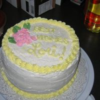 Best Wishes Cake Lemonade doctored cake recipe found in the forum. 2 layers- split in half and filled with raspberry jam and topped with whipped cream, the...