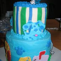 Blues Clues chocolate and vanilla (swirled shades of blue ala macsmom style!). cookies and cream filling- big hit!!