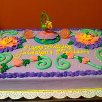 Tinkerbell 12 x18 Sheet cake- vanilla w/ vanilla buttercream. TFL