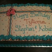 Birthday Cake Birthday cake based on the designs of Cakery (thanks) . Vanilla cake and frosting, pineapple filling.