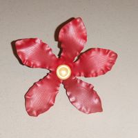 Jessica's Flower Gumpaste flowers made to resemble ones from a cake from a Pink Cake Box Wedding cake. Couldn't get a dark red gumpaste so I airbrushed...