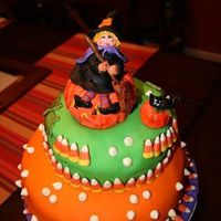 My Cutie Witch, Halloween Cake 2008 This cake is for my children's school, Halloween Party.Butter pecan cakes with glaze of rum, chocolate mousse filling, vanilla french...