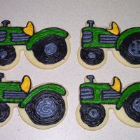 Tractor Cookies NFSC with a meringue buttercream frosting