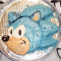 Sonic The Hedgehog This was my second attempt at cake. Shortly after I learned about crumb sealing...if only I had known sooner.