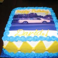 Retro Ford Mustang Birthday Cake This was a birthday cake for a friends boss, who adores his mustang. So what better than a cake with the picture of his mustang. I made...