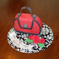 Purse Cake With Flowers Small Purse cake for a birthday party
