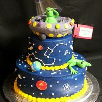 Alien Encounter My nephew wanted an alien cake for his birthday and this is what I came up with. The alien that is being crushed by the top tier was meant...