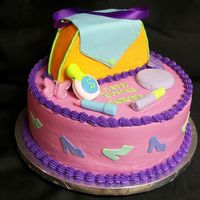 La Bourse Made this for my niece's 7th bday. She wanted a "big kid" cake with a purse and makeup and stuff. I got the colors from the...