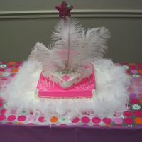 Pink Princess Cake 12", 8" squares(2" pans) and a 6"(3" pan), French Vanilla Almond cakes with Strawberry filling and buttercream,...