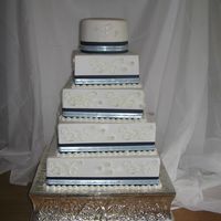 Elegent This cake was done for a wedding this weekend, colors are Navy Blue and Baby Blue..