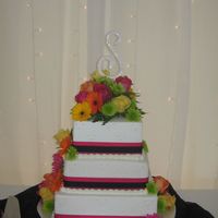 Lainey's Cake Wedding Cake-Middle tier real Strawberry Swirl-filled with Strawberry Cream