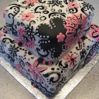 Funky Pink And Black Birthday Cake 