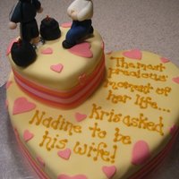 Engagement Cake Her Fiancee proposed to her while bringing out the garbage...:)