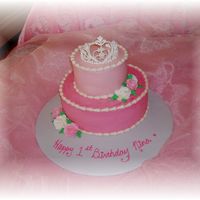 Tiara Princess Cake I made this cake for my friend's daughter's 1st birthday, which was a princess-themed party. Vanilla bean white cake with...
