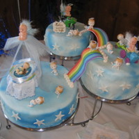 Dylan's Baptism I make this cake for my nephew baptism. His father die 2 month before he was born so I put an angel in a motocycle watching over him....