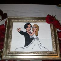 Bride And Groom Simpsonized Color Flow with a real picture frame to use later for one of their wedding photos.