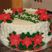 Christmas 06 Made this one for Christmas this year. Basketweave with poinsettia's.