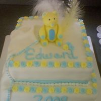 Baptism Cake My friend brought me a picture off the internet of a cake very similar to this that she wanted me to make for her. Here it is. Vanilla cake...