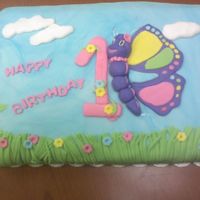Butterfly Cake My co-worker wanted this cake for her grand-daughters 1st birthday. It was to match the paper plates they bought. Chocolate cake with...