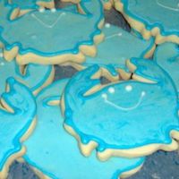 Crabbies! NFSC with modified royal icing - made over 100 of these for the kids at the crab races that my family sponsors in honor of my Dad - they...