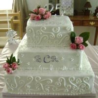 Anniversary Cake This is the first big wedding-style cake I have done. It is vanilla, chocolate and strawberry with indydebi's icing. (Thanks indydebi...