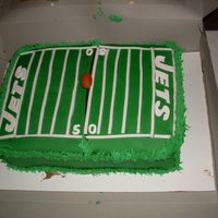 Jets Football Field Chocolate WASC modified. This cake was a bit tricky. My first time covering a rectangle with fondant and I could use more practice. I made...