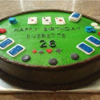 Poker Cake Made this for a friend. Her husband loves Texas Hold'em. BC with fondant cards and poker chips.