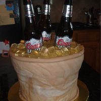Beer; 3-D Made for my son's 30th b'day. First all fondant cake, first sugar bottles.A special thank you to Apetricek for all your help.
