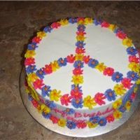 Peace Made this for a friend. She is big into the peace sign. She loved this cake.Not much effort went into it, but I thought it was cute.